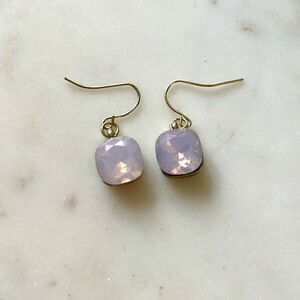 Opalescent‎ crystal stone drop pierced earrings